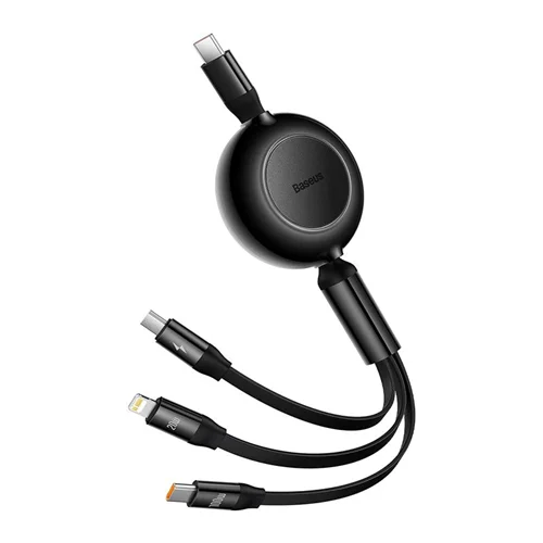کابل تبدیل USB به USB-C/microUSB /لایتنینگ بیسوس مدل Bright Mirror2 100W طول 1.1 متر