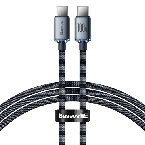 کابل USB-C به USB-C بیسوس مدل Crystal Shine 100W طول 1.2 متر