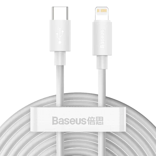 پک 2 عددی کابل تبدیل USB-C به لایتنینگ بیسوس مدل Simple Wisdom طول 1.5 متر