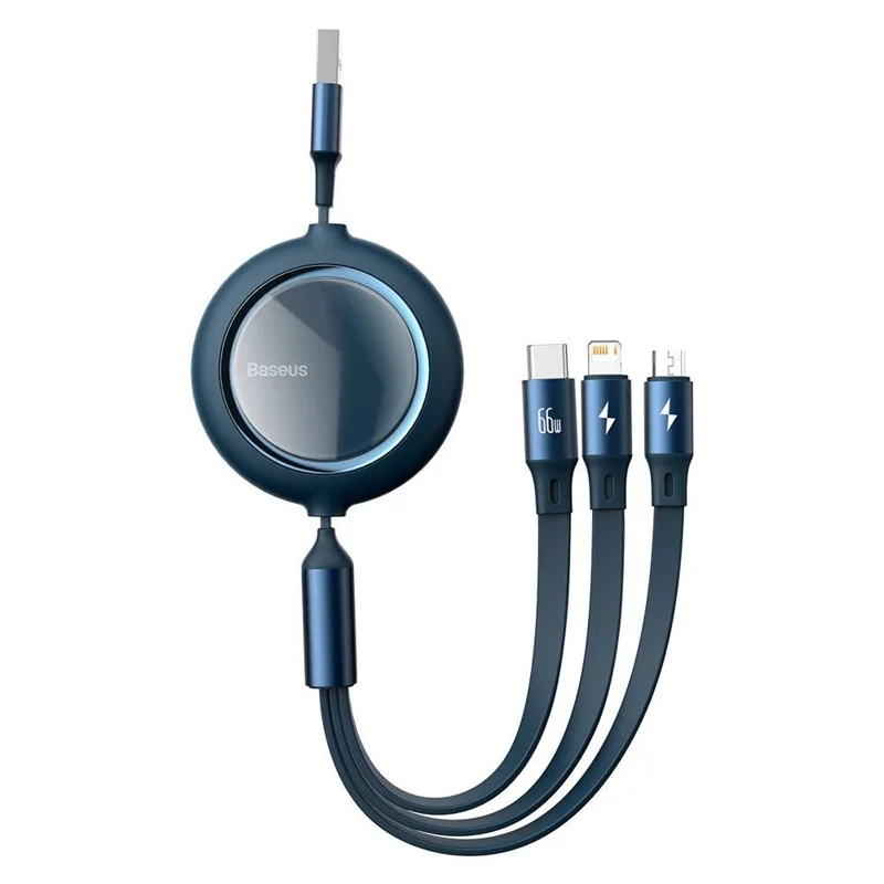 کابل سه سر بیسوس مدل Bright Mirror 66W طول 1.2 متر