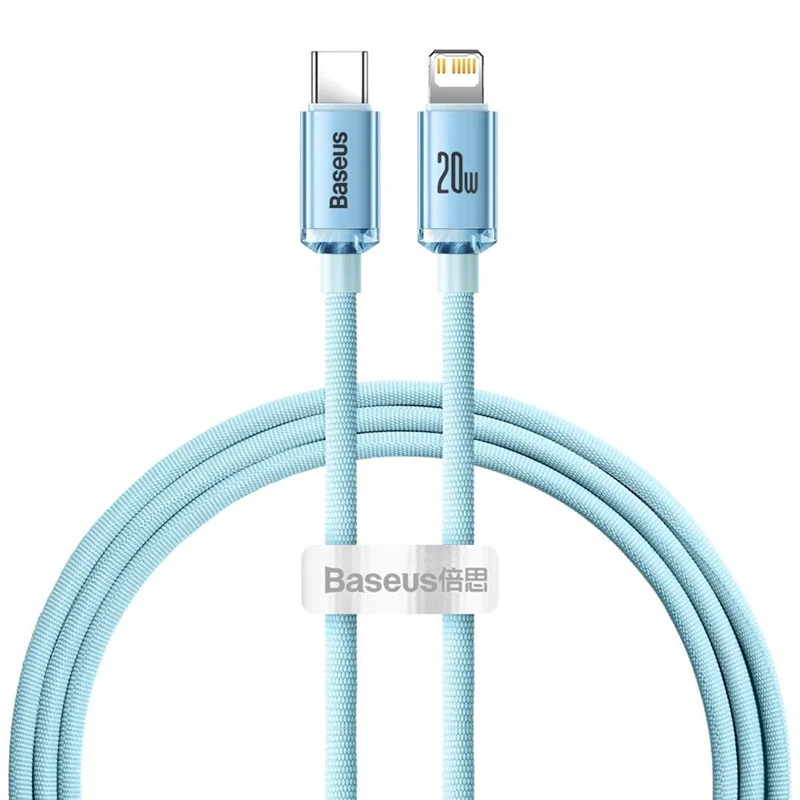 کابل USB-C به لایتنینگ بیسوس مدل Crystal Shine 20W طول 1.2 متر