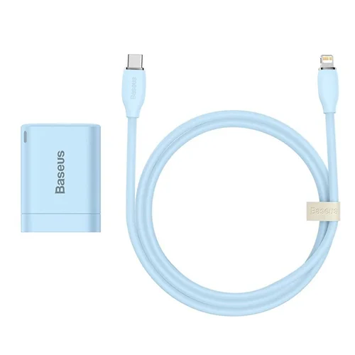 شارژر دیواری بیسوس مدل Super Si Pro 20W به همراه کابل USB-C به لایتنینگ