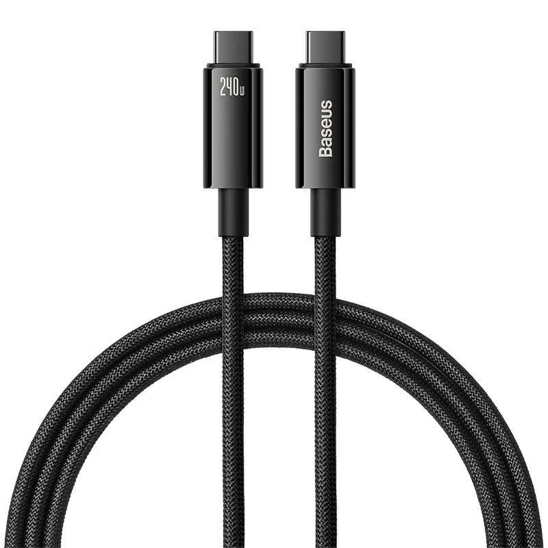 کابل تبدیل USB-C به USB-C بیسوس مدل Tungsten Gold 240W طول 1 متر