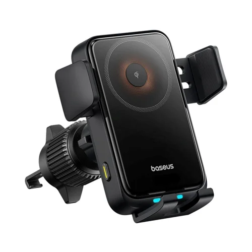 پایه نگهدارنده و شارژر بی سیم گوشی موبایل بیسوس مدل Wisdom Pro BS-CM051 دارای خط و خش