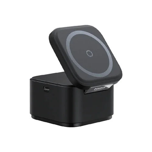 شارژر بی سیم رومیزی 15 وات بیسوس مدل MagPro 2 in 1 Magnetic Wireless Charger