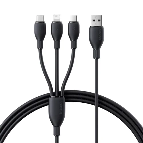 کابل تبدیل USB به لایتنینگ/USB-C/micro-USB بیسوس مدل Ultra-Fast 3.5A طول 1.3 متر