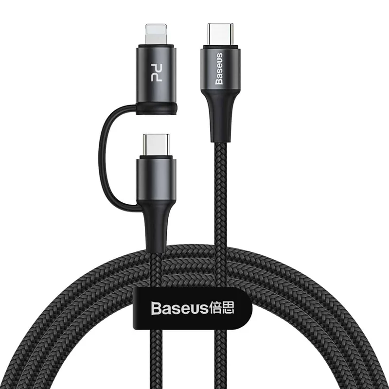 کابل تبدیل USB-C به USB-C/لایتنینگ بیسوس مدل CATLYW-H01 طول 1 متر