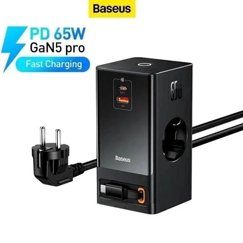 شارژر رومیزی 65 وات بیسوس مدل  Power Combo PSLR000301