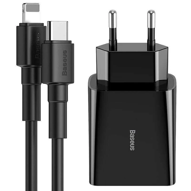 شارژر دیواری بیسوس مدل Speed Mini 18W به همراه کابل تبدیل لایتنینگ