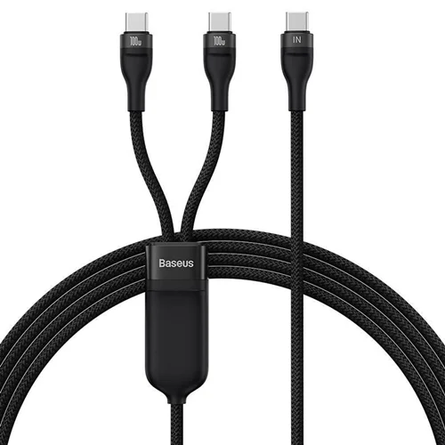 کابل تبدیل 1 به 2 USB-C بیسوس مدل Flash Series 2 طول 1.5 متر