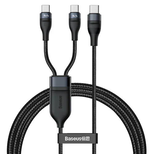 کابل دو کاره USB-C به USB-C بیسوس مدل Flash Series 100W طول 1.5 متر
