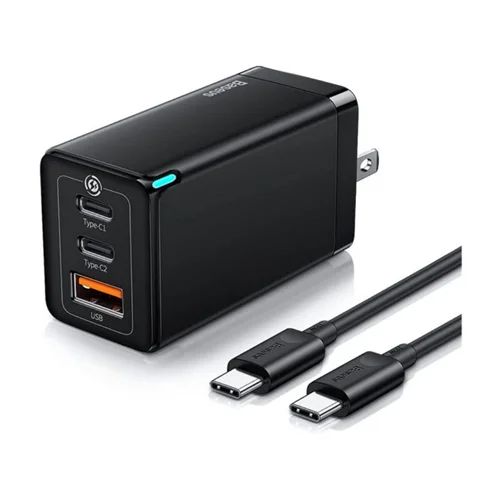 شارژر دیواری بیسوس مدل GaN2 Pro 65W به همراه کابل USB-C