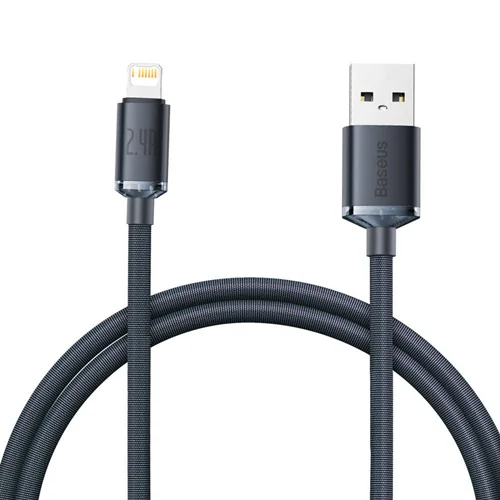 کابل تبدیل USB به لایتنینگ بیسوس مدل Crystal Shine طول 1.2 متر