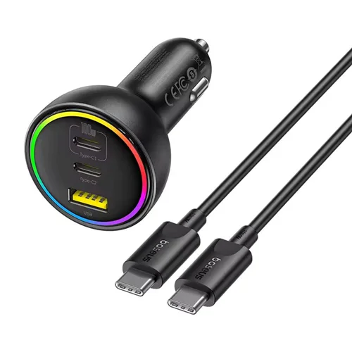 شارژر فندکی 152.5 وات بیسوس مدل BSCC-ZX-CCL به همراه کابل تبدیل USB-C