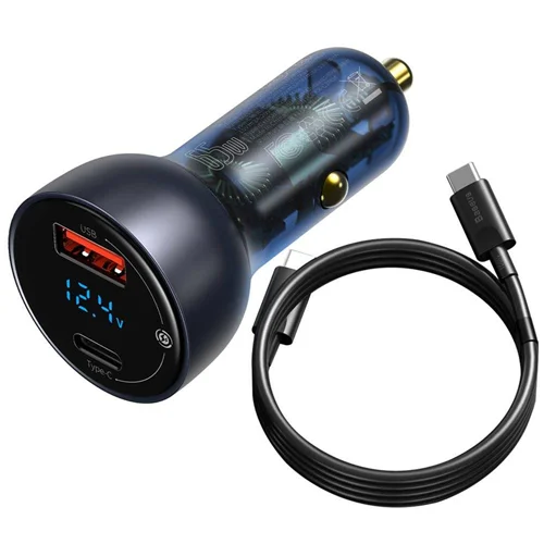شارژر فندکی بیسوس مدل TZCCKX-0G 65W به همراه کابل USB-C