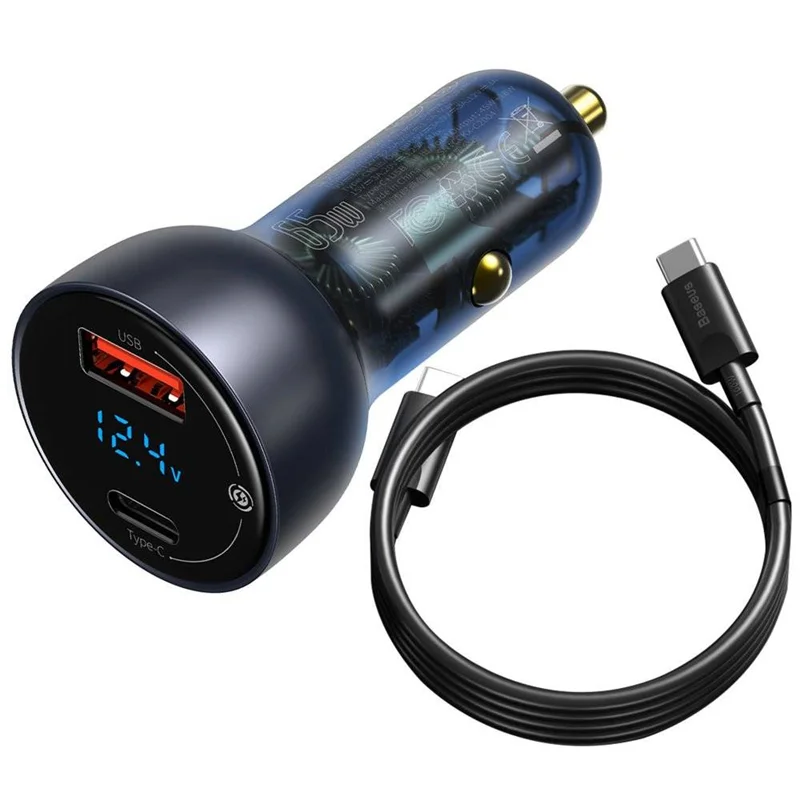 شارژر فندکی بیسوس مدل TZCCKX-0G 65W به همراه کابل USB-C