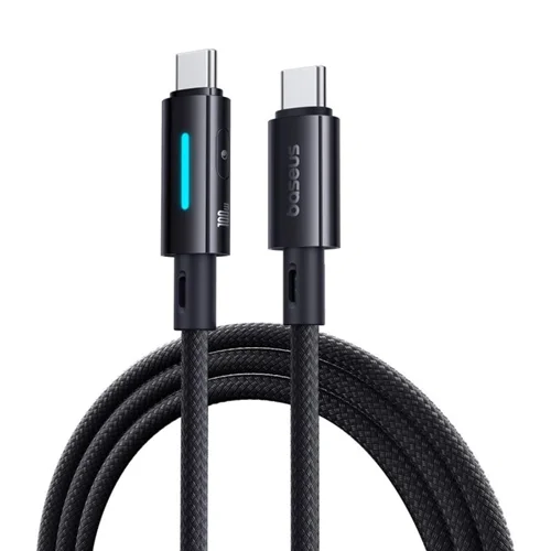 کابل تبدیل USB-C به USB-C بیسوس مدل  Lit Button-Control 100W طول 2 متر