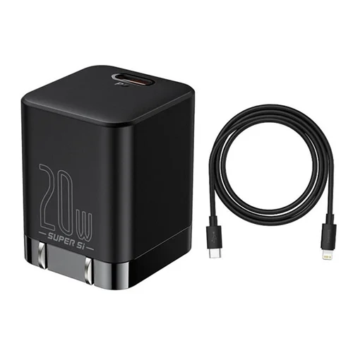 شارژر دیواری بیسوس مدل Super Si Pro 20W به همراه کابل تبدیل لایتنینگ