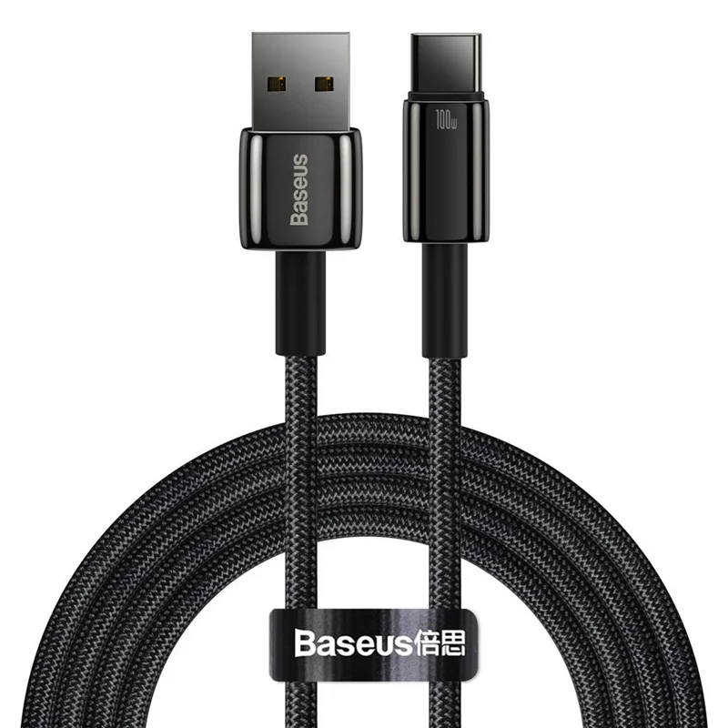کابل تبدیل USB به USB-C بیسوس مدل Tungsten Gold 100W طول 2 متر