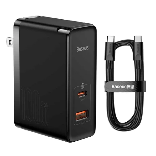 شارژر دیواری بیسوس مدل GaN5 Pro 100W به همراه کابل تبدیل USB-C