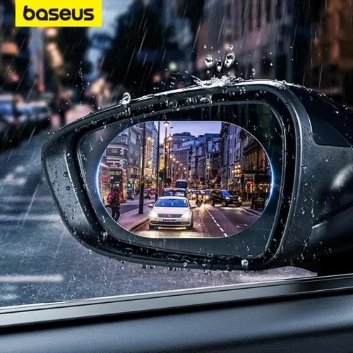 برچسب و محافظ ضد آب شیشه آینه خودرو بیسوس مدل SGFY-C02 بسته دو عددی