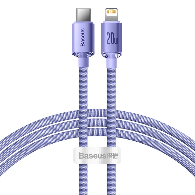 کابل USB-C به لایتنینگ بیسوس مدل Crystal Shine طول 1.2 متر